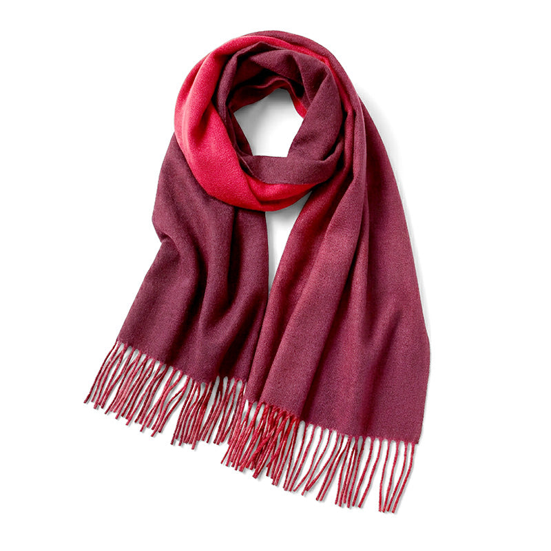 Double-Sided Big Winter Scarf - Solid Color