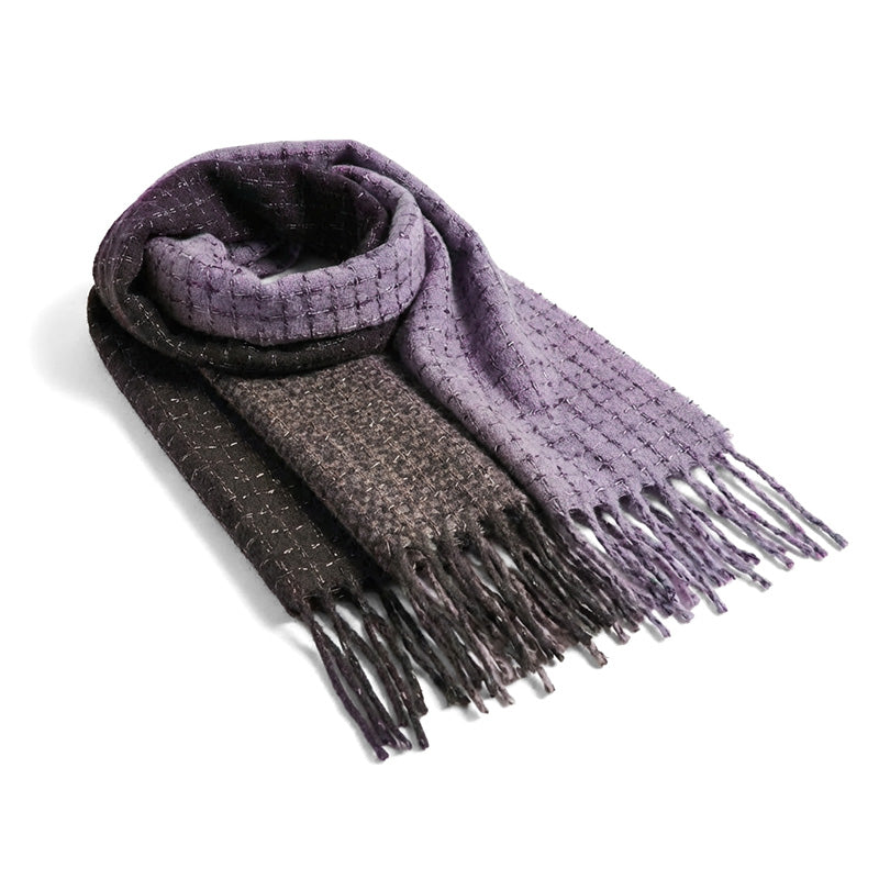 Grid-pattern Big Winter Scarf
