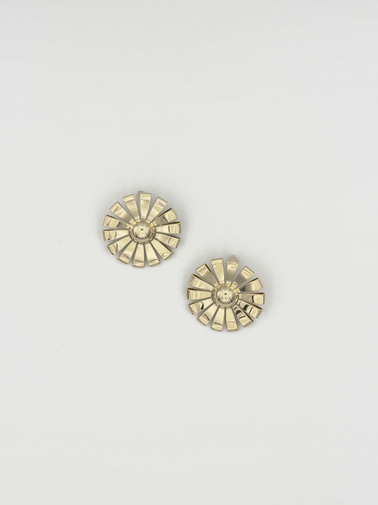 Gold Sunburst Stud Earrings – Radiant Geometric Design