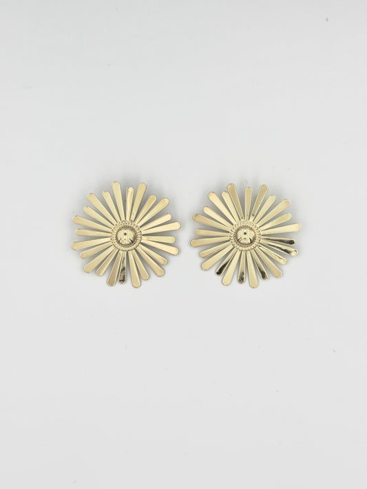 Gold Sunburst Stud Earrings – Radiant Geometric Statement Design