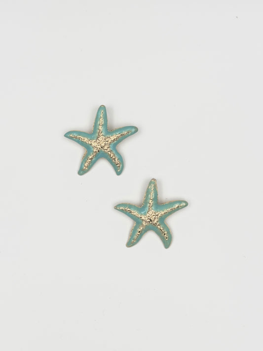 Turquoise Starfish Earrings – Beach-Inspired Statement Studs