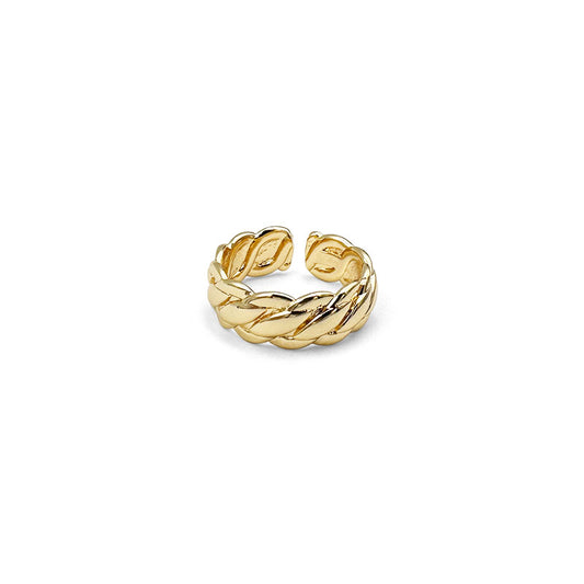Adjustable Gold Braided Ring - Design by Korea - Durable Material