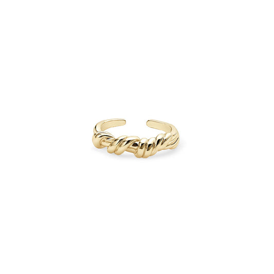 Adjustable Gold Wavy Braided Ring - Design by Korea - Durable Material Ring