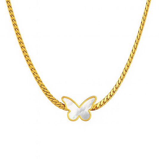 Stainless Steel Butterfly Pendant Necklace