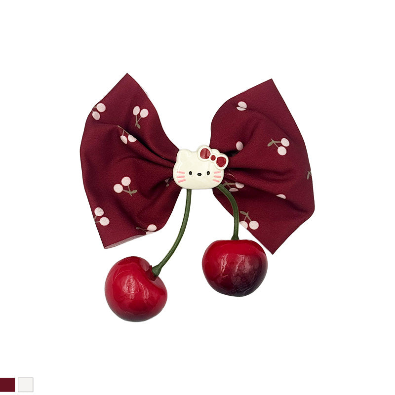 Cherry Hello Kitty Bow Hair Clips