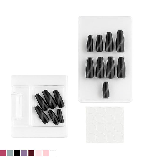 Coffin Shape Cat Eye Press-On Nails