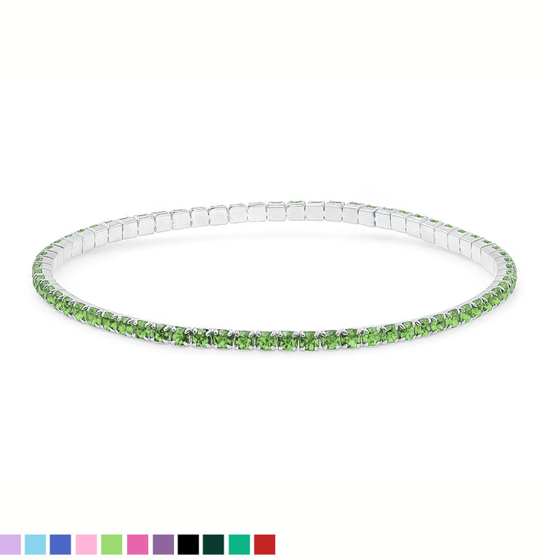 Single Color Elastic Tennis Bracelet