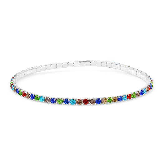 Multicolored Elastic Tennis Bracelet