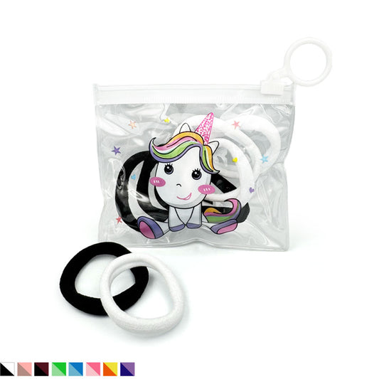 8 Hair Ties in Unicorn Bag