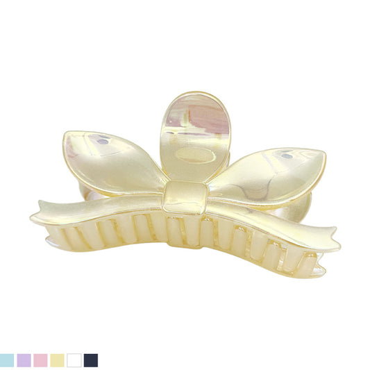 Iridescent Bow Hair Claw – Elegant Shine