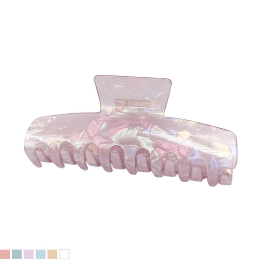 Large Glossy Classic Hair Claw – Iridescent Pastel