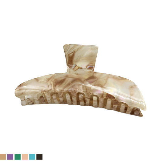 Large Glossy Crescent Hair Claw – Marble Neutrals