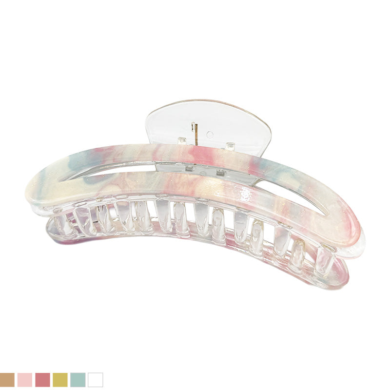 Large Glossy Crescent Hair Claw – Pastel Colors