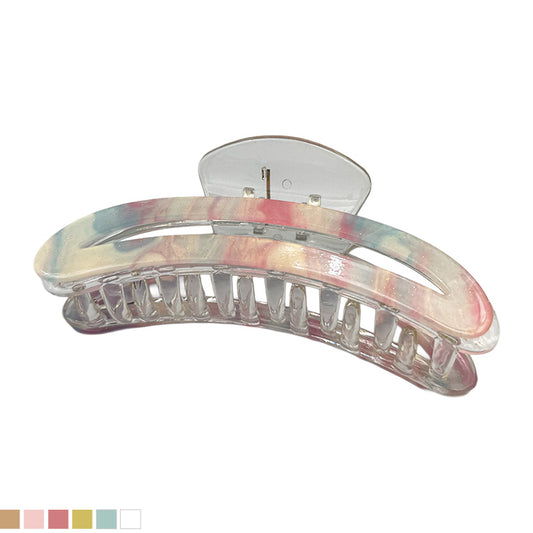Large Glossy Crescent Hair Claw – Pastel Colors