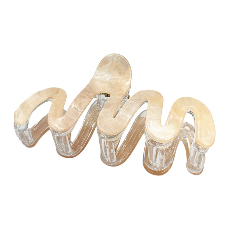 Large Glossy Wavy Hair Claw – Pastel Colors