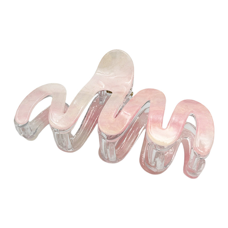Large Glossy Wavy Hair Claw – Pastel Colors