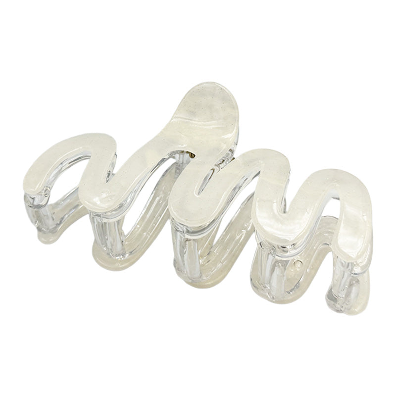 Large Glossy Wavy Hair Claw – Pastel Colors