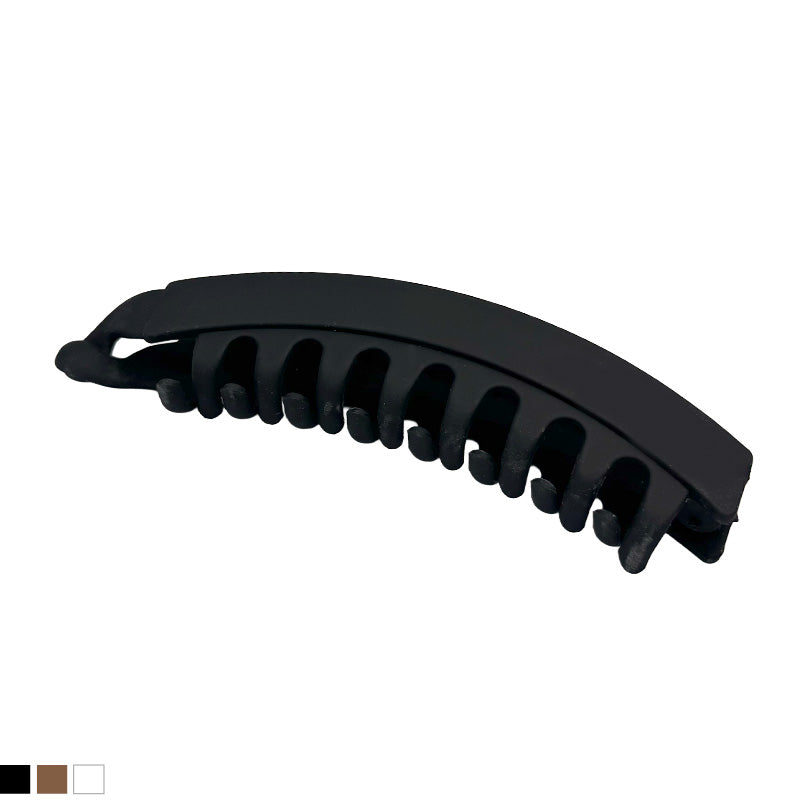 Large Matte Curved Banana Hair Claw – Neutral Colors