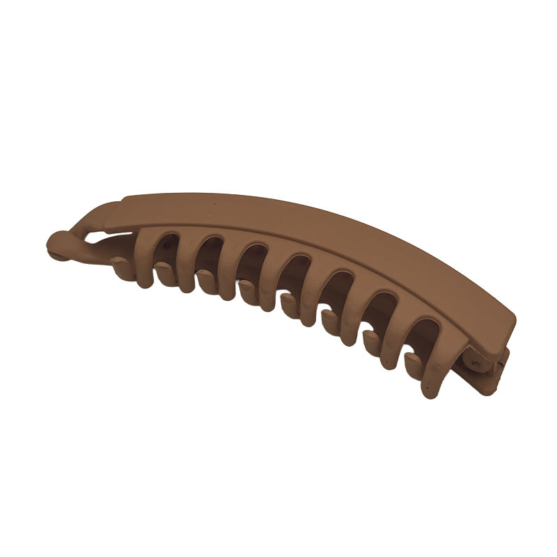Large Matte Curved Banana Hair Claw – Neutral Colors