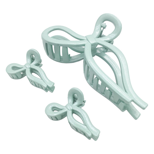 Matte Bow Hair Claw Set – Duo Size