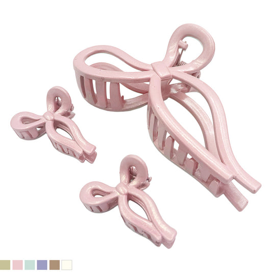 Matte Bow Hair Claw Set – Duo Size