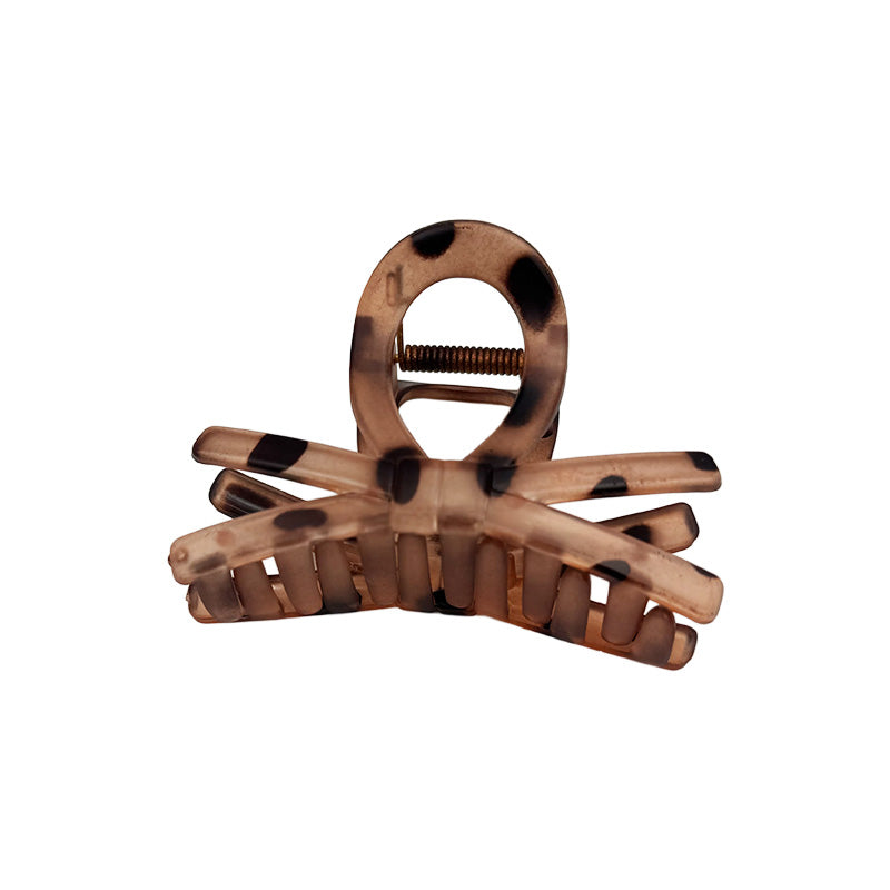 Matte Leopard Bow Hair Claw – Neutral Chic