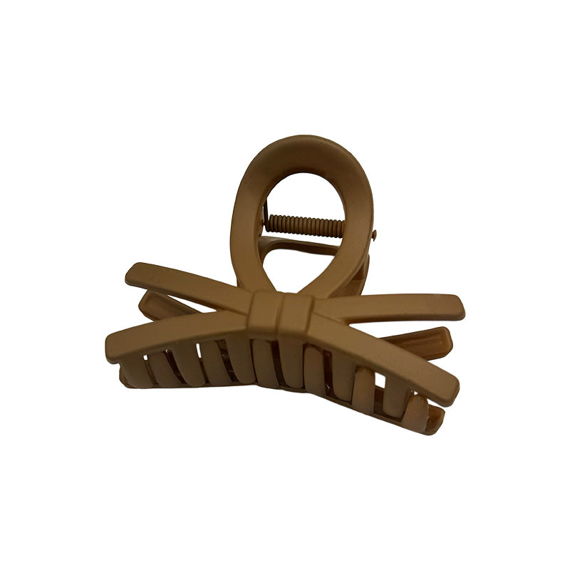 Matte Leopard Bow Hair Claw – Neutral Chic