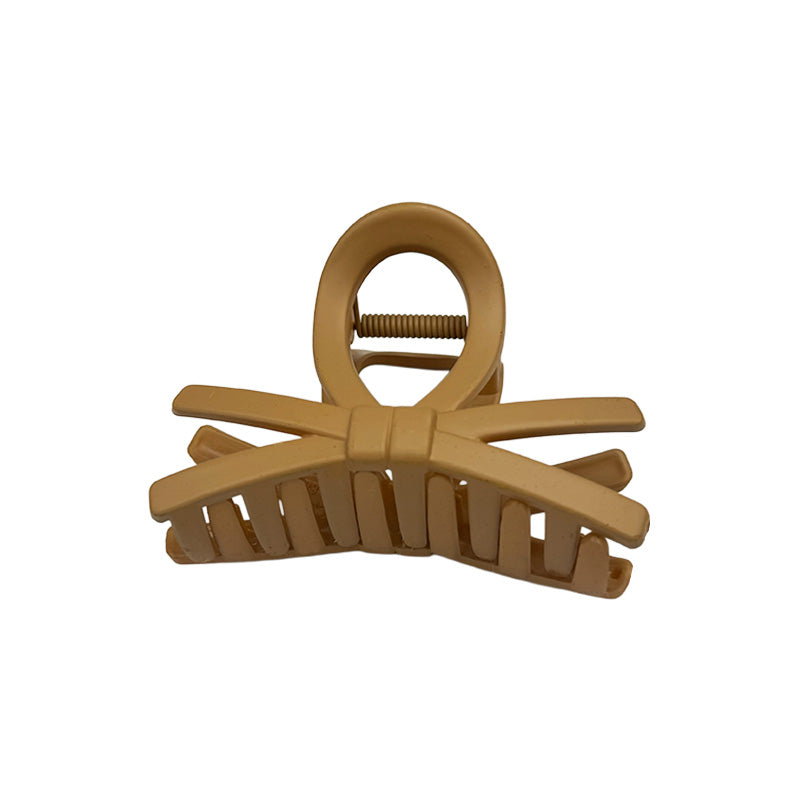 Matte Leopard Bow Hair Claw – Neutral Chic