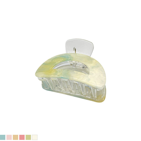 Medium Glossy Crescent Hair Claw – Pastel Colors