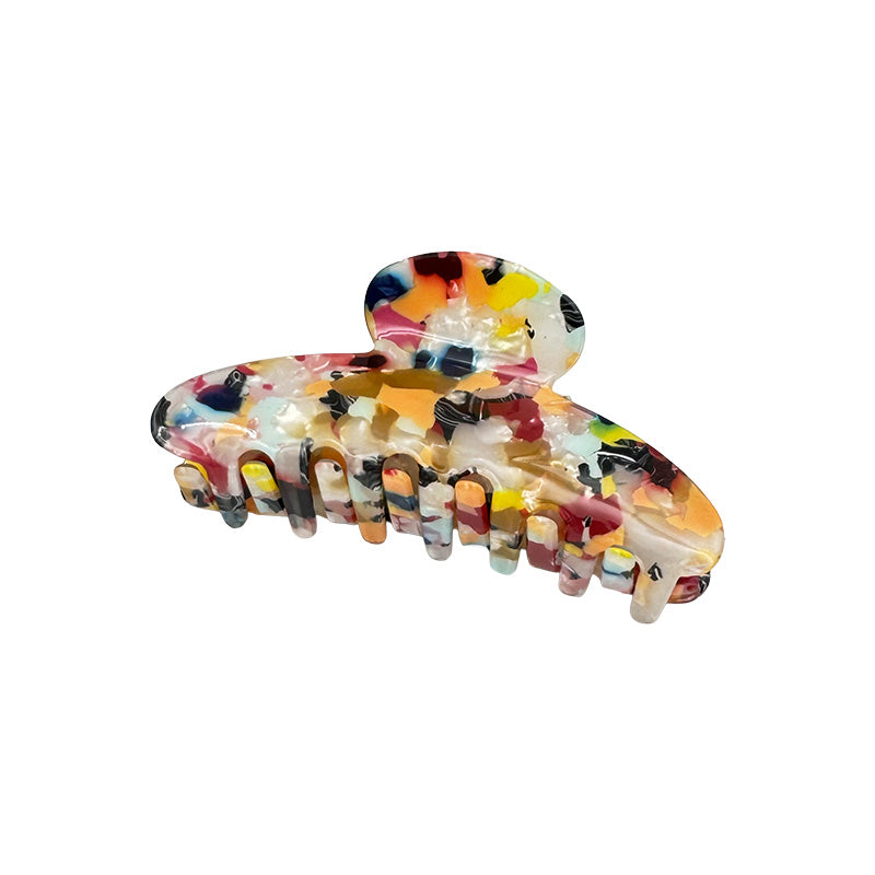 Medium Glossy Marble Patterned Hair Claw