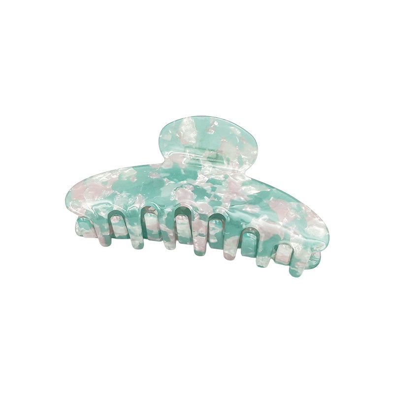 Medium Glossy Marble Patterned Hair Claw