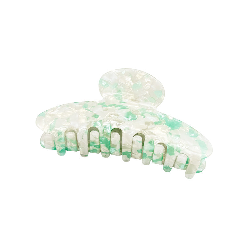 Medium Glossy Marble Patterned Hair Claw