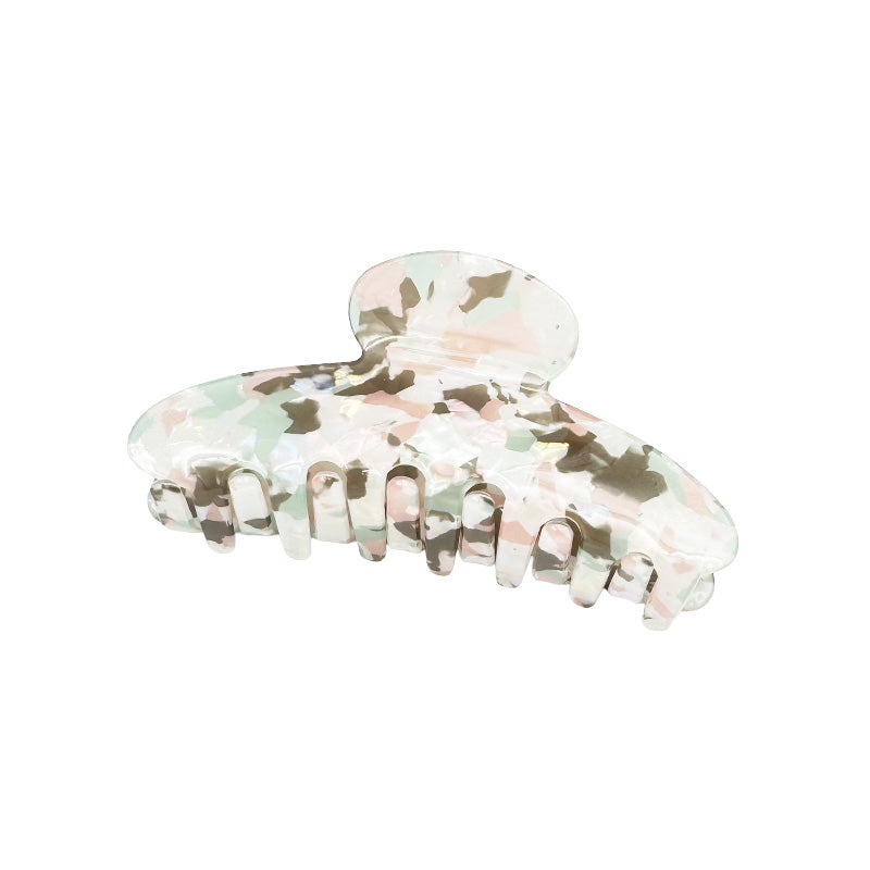 Medium Glossy Marble Patterned Hair Claw