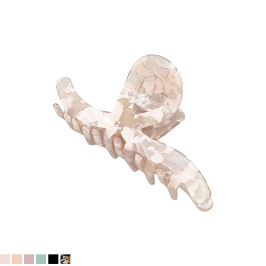 Medium Glossy Marble Patterned Hair Claw
