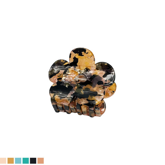 Mini Glossy Flower Hair Claw – Marble Mix