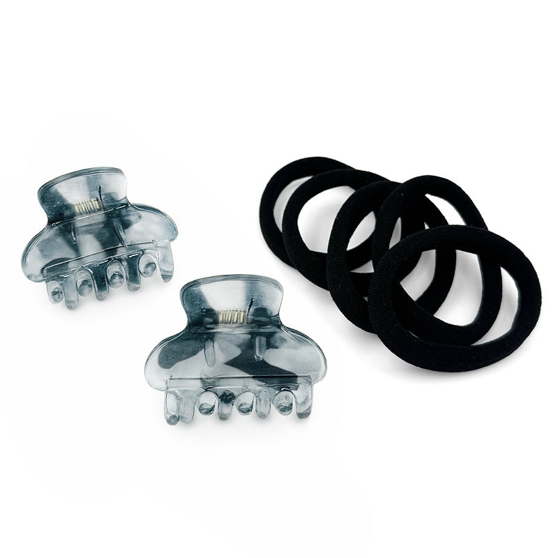 Mini Hair Claw & Elastic Set – Classic Combo Edition