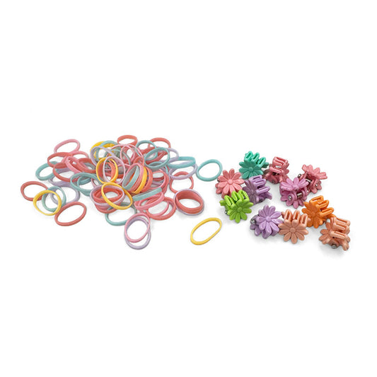 Mini Hair Ties and Hair Claws Colorful Set