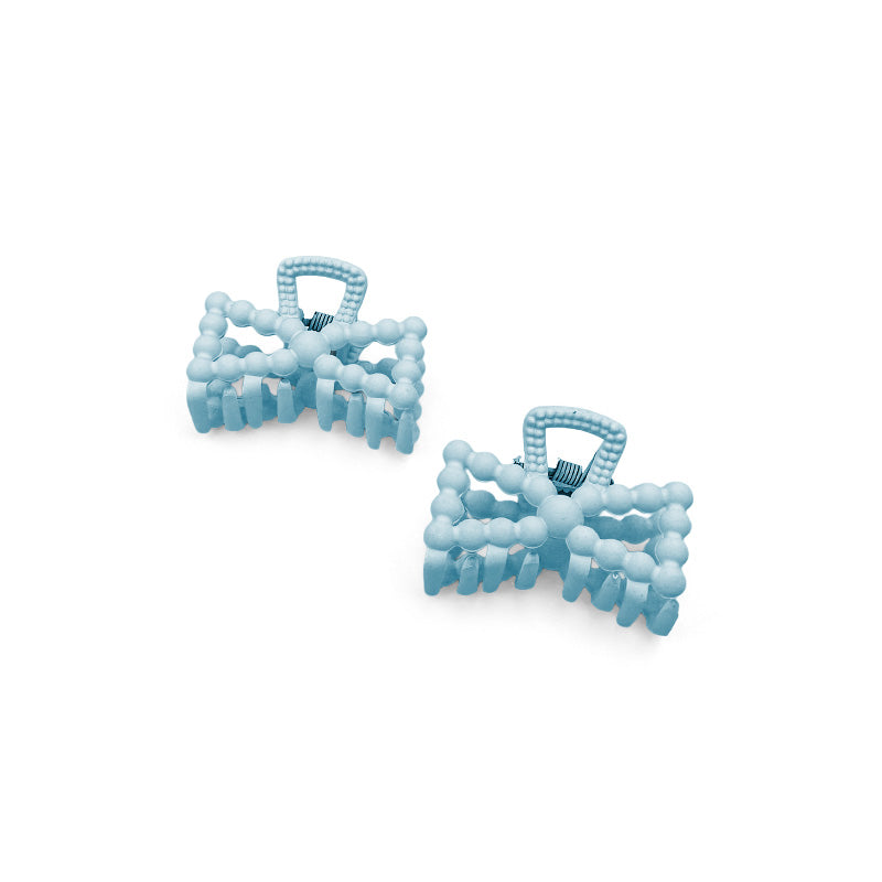 Set of 2 Mini Matte Beaded Bow Hair Claws