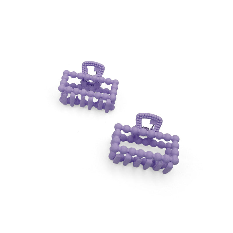 Set of 2 Mini Matte Beaded Rectangle Hair Claws