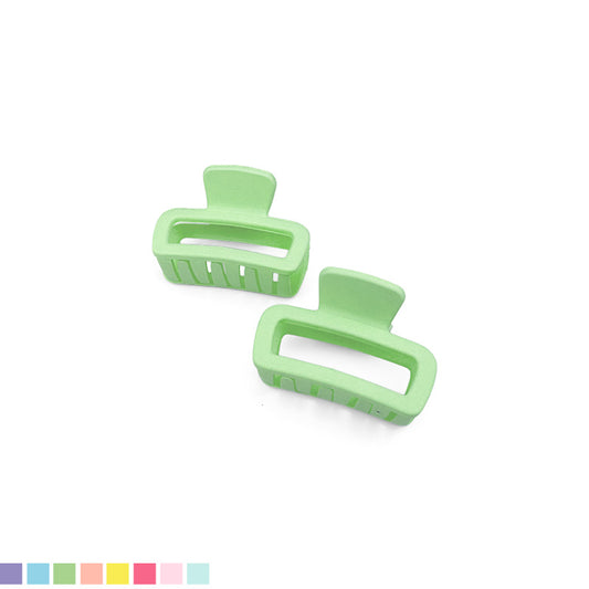 Set of 2 Mini Matte Rectangle Hair Claws