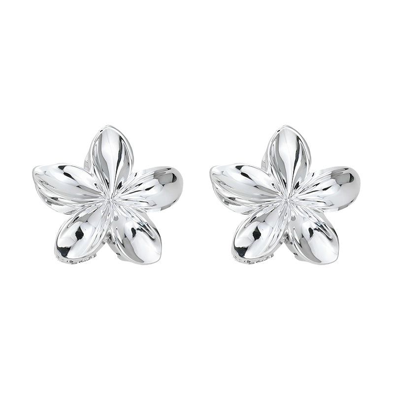Mini Plastic Metallic Flower Hair Claw Set – 2 Pieces