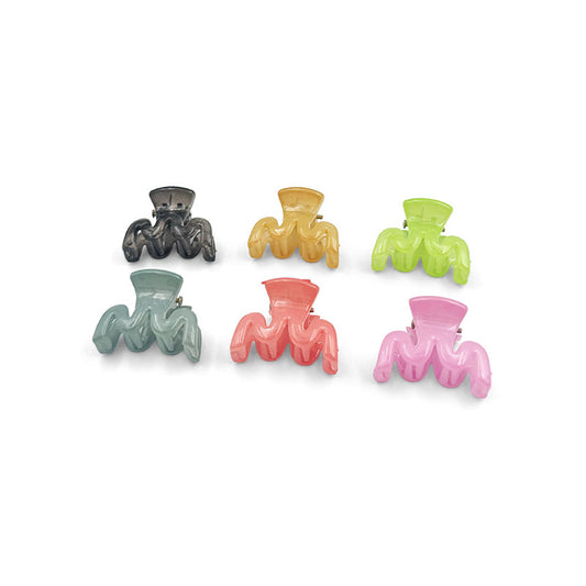 Mini Wave Hair Claw – Pastel Gloss Edition