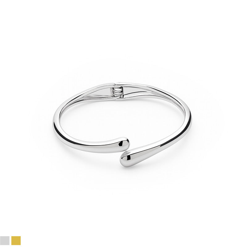 Minimal Curve Bangle Bracelet – Gold & Silver