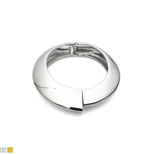 Open Twist Bangle Bracelet – Gold & Silver