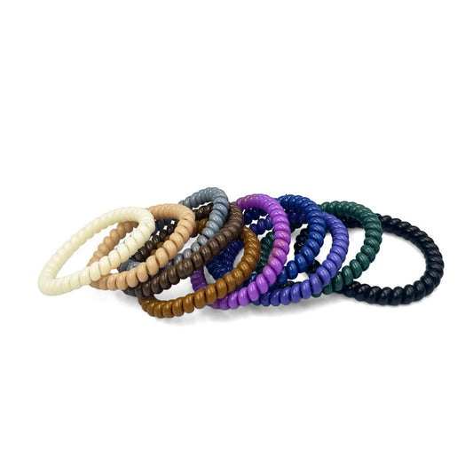 Fall Colors Pack of 10 Slim Spiral Hair Ties