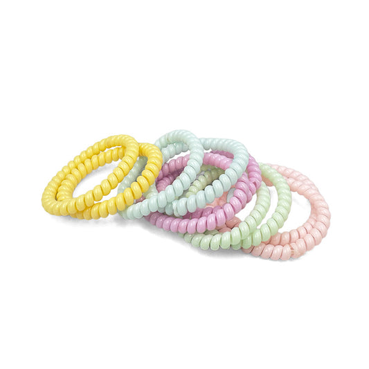 Pastel Colors Pack of 10 Slim Spiral Hair Ties