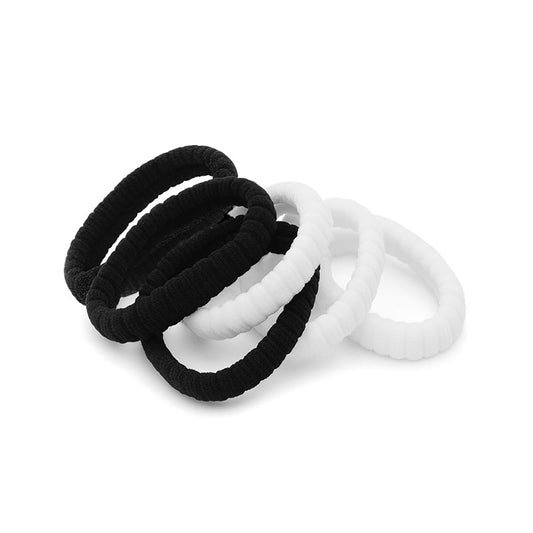 Pack of 6 Hair Ties – Black & White