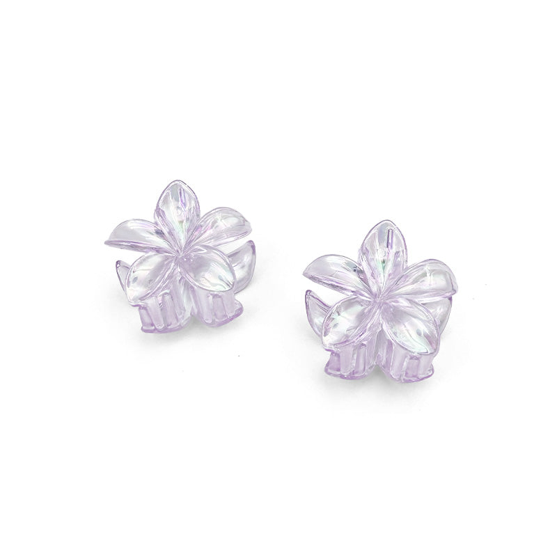 Set of 2 Mini Flower Hair Claws – Transparent Finish