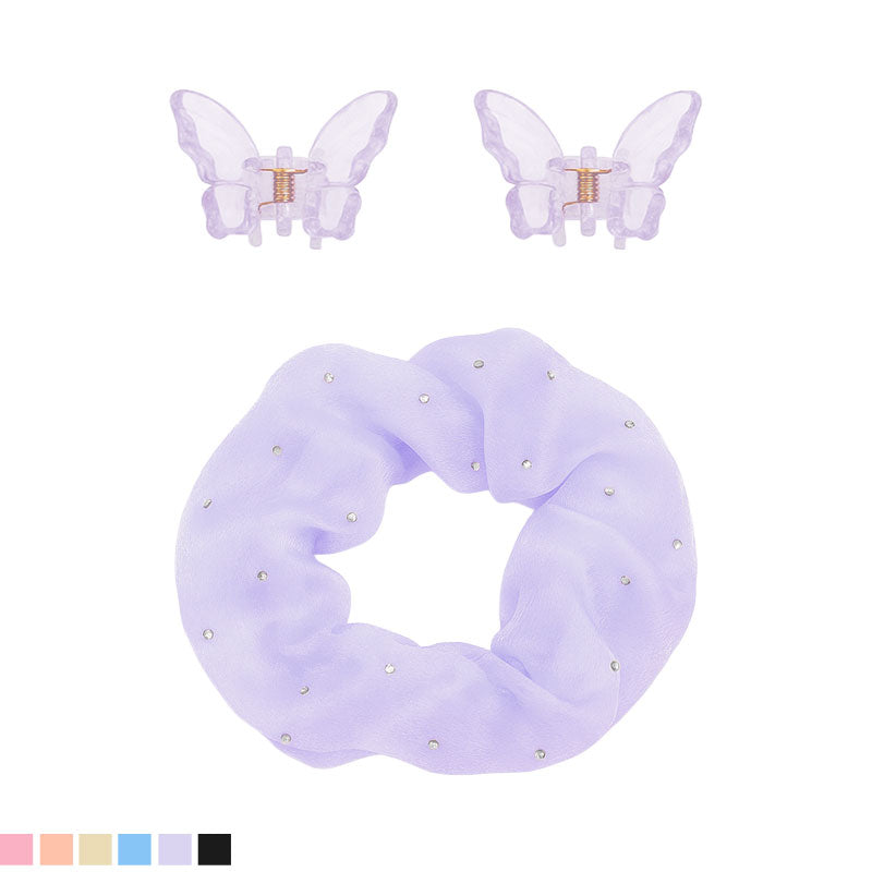 Set of 2 Mini Hair Claws & a Scrunchie