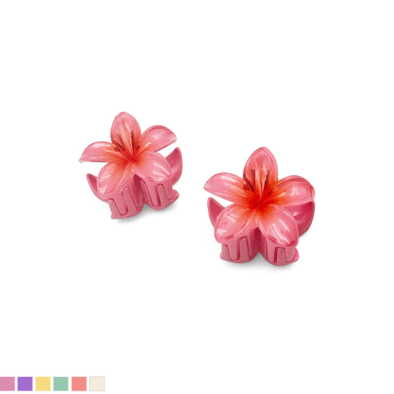 Set of 2 Mini Shiny Flower Hair Claws